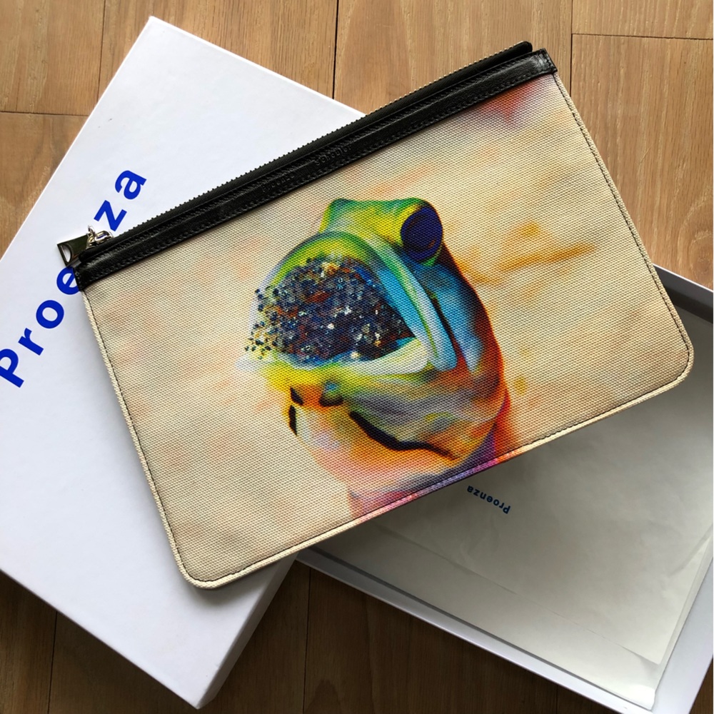 Designer Proenza Schouler Fish Medium Zip Pouch, NWT